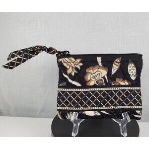 Vera Bradley Crabtree & Evelyn Exclusive Black Zippered Coin Purse - Rare EUC
